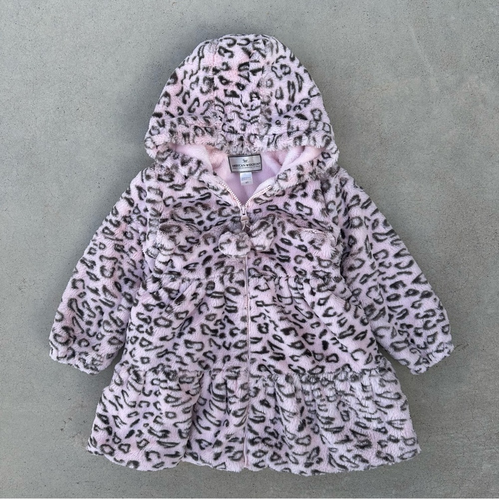 American Widgeon Leopard Print Girls  Hooded Jacket